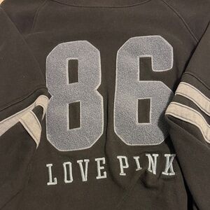 PINK Victoria's Secret Black Sweatshirt with Gray Details